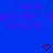 Blue background with purple pixelated text reading "i love you kurt <3 11/3/07" repeated twice, two red heart symbols at bottom.