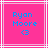 Two identical pink square with white lines display blue pixelated text 'Ryan Moore' and a '<3' symbol