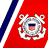 Static 48x48 pixel icon featuring a stylized military emblem on red background with blue and white diagonal stripes.