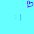 A light blue background features a purple pixelated heart at the top center, with two identical blue smiley faces below it.