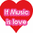 A static image with a red heart, musical notes, and text overlays featuring 'If Music is love', 'then MCR is an affair', 'Gerard Forever', and '<3' over two figures.