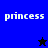 Four display the word 'princess' with a star symbol changing color between blue and black backgrounds