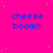 Bright pink background with scattered green dots and repeated blue text reading "cheese boom!!!" in a pattern