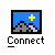 Pixelated icon shows blue sky with yellow cross, gray rocks, and purple wave under black border; below is 'Connect' text in blocky font.