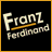 Animated contact sheet showing six frames of a Franz Ferdinand band logo and pixelated dancers in motion against black and white backgrounds.