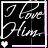 A contact sheet of 10 animated frames showing a black background with pink neon-style text "I Love Him." and small pink hearts, arranged in a 4x3 grid with one empty cell.