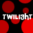 Red circular shapes on black background with repeated white text "TWILIGHT" in pixelated font.