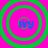 Four identical circular icons with green concentric rings on a bright pink background, each containing blue text reading 'IVY' in the center.