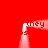 Red background with white pixelated text forming a frame around the center, displaying 'mney s cure' and partial repetitions.