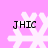 Four white snowflake-shaped icons on a pink background, each with black text 'JHIC' overlaid in the center.