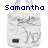 Animated sequence showing a white tote bag with gray line art of a figure in motion, brown rectangular patch, and blue text changing across frames.