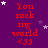 Purple background with red text reading "You rock my world <33" repeated in a , surrounded by white and purple stars