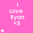 Pink background with repeated "I Love Ryan <3" text and star patterns, animated to change star counts per frame.