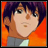 Pixelated anime-style character with purple hair and orange background, next to black with white text 'Anime IM' and 'com' in pixelated font