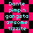 Pixelated text list on pink and black background with animated pattern changes.