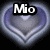 Animated heart-shaped icon with purple and white gradient, displaying sequential text fragments 'Mio', 'un', 'e', 'solo', 'Kelsey' over black background.