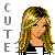 Pixelated static icon featuring a cartoon woman with long brown hair and vertical text reading "CUTIE" on the left side.