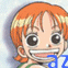 Two anime-style characters with large eyes and wide smiles, orange-haired on left, blue-haired on right, both wearing green tops against light background.