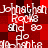 Red and dark red pixelated with repeated white text 'Johnathan Rocks' and 'do da-hanta', animated flickering effect