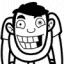 Black-and-white pixelated cartoon character with exaggerated facial features and hands on head, displayed as a static 64x64 buddy icon.
