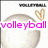 A four- shows a volleyball icon with changing text: 'volleyball', then 'is', then 'life', while the top-right heart remains static