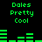 Green pixelated text and bar graphs on black background, with repeated 'Dales Pretty Cool' phrases and changing green horizontal bars.