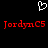 A static digital image with a black background featuring red text, a white heart symbol, and a pixelated pattern of red diamonds on black.