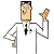 A 50x50 pixel animated contact sheet showing two frames of a cartoon character in a lab coat and green text logo on dark background.