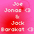 Pixelated text on a pink-to-red gradient background with four identical showing names and symbols