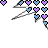 Pixelated icon with scissors cutting heart shapes, text variations 'You Rock' and 'You Rock My World', blue and purple hearts on white background.