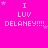 Pixelated pink background with white text 'I LUV DELANEY!!!!' and small stars, arranged in a pattern