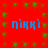 Red background with green star-like patterns and four blue 'PIKKE' text blocks arranged in a