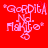 Pixelated pink text on red background with two side-by-side identical layouts of 'Gordita' and 'Nadie Mas Que Tú' in stylized font.