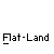 Pixelated character in red shirt and white head performs multiple poses with text "Flat-Land" below each frame.