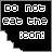Pixelated black background with white and red text forming 'DO NOT eat the BOMB!' in a speech bubble shape, where 'NOT' changes from white to red between frames.