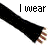 A 3x2 contact sheet of six identical animated frames showing a black long-sleeve garment with visible hands, accompanied by text reading "I wear long sleeves to hide my scars" where the word "scars" is red.