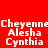 Red background with white pixelated text listing three names in two , each name repeated twice