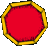 Animated stop sign icon with red octagonal shape and yellow border, showing progressive text appearance across frames.