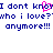 Pixelated blue text on white background with pink heart symbol replacing 'know' in repeated phrase.