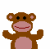 Animated contact sheet of a pixelated monkey icon with changing poses, bananas, and text on a yellow background.