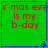 Green square with blue border contains red text reading "x-mas eve is my b-day" and small blue star-like symbols at bottom corners.