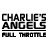 Static image shows text 'CHARLIE'S ANGELS FULL THROTTLE' on left and a person with brown hair in black clothing holding a guitar on right.