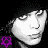 A 4x4 contact sheet of a black-and-white animated icon featuring a person with dark hair and closed eyes, accompanied by colored heart symbols that change across frames.