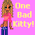 Pixel art buddy icon split into two sections: left side shows a cartoon woman with long blonde hair, pink crop top, and blue jeans on pink background; right side displays green text "Original Icons .com" on dark green background.