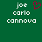 Green background with white pixelated text 'joe carlo cannova' and a red pixelated heart symbol above 'joe' on the left side.