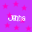 Purple background with pink stars and four instances of the name 'Jenna' in white pixelated text arranged in a