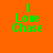 Four quadrants display identical green text 'I Love Chase' on solid orange, red, pink, and coral backgrounds with pixelated rendering.