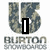 Four distinct Burtons Snowboards buddy icons arranged in a , each featuring the brand name and a large stylized letter with camouflage texture