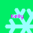 Four light blue snowflakes on a bright green background with the name 'Kelly' in pink text above each one.