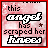 A 5x4 contact sheet of animated frames showing a pink-hued text-based icon with the phrase "this fallen angel has scraped her knees" in varying color states across sampled frames.